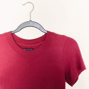 Casual burgundy T-shirt dress